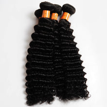 Load image into Gallery viewer, 10a Deep Wave Bundles With Closure Virgin Human Hair Bundles With Closure Hair Weave 3 Bundles With 13x4 Frontal