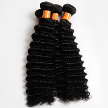 Load image into Gallery viewer, 10a Deep Wave Bundles with Frontal Closure Human Hair Bundles with 13x4 Frontal 4 pc/Lot Virgin Hair Weave 4 Bundles with Frontal