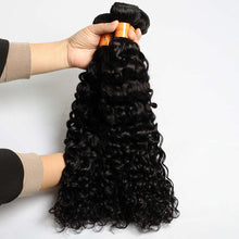 Load image into Gallery viewer, 10a Water Wave Human Hair Bundles With 13x4 Frontal Closure Brazilian Hair Weave Bundles With Lace Frontal Closure Virgin Hair