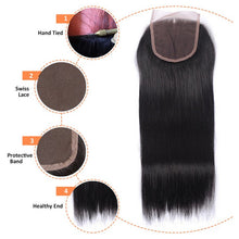 Load image into Gallery viewer, 8A Straight Brazilian Human Hair 4 Bundles with 4x4 Closure