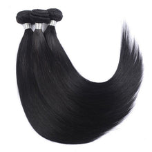 Load image into Gallery viewer, 8A Straight Brazilian Human Hair 4 Bundles with 4x4 Closure