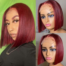 Load image into Gallery viewer, 99J Lace Front Wig Brazilian Bob Human Hair Wig