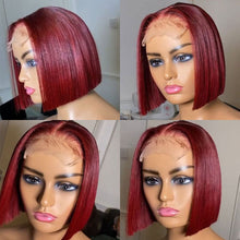 Load image into Gallery viewer, 99J Lace Front Wig Brazilian Bob Human Hair Wig