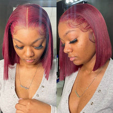 Load image into Gallery viewer, 99J Lace Front Wig Brazilian Bob Human Hair Wig