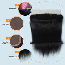Load image into Gallery viewer, 9A Straight Human Hair 3 Bundles with 13x4 Lace Frontal 10-28 Inches