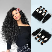 Load image into Gallery viewer, NY Virgin Hair 9A Water Wave Hair 3 Bundles with 4x4 Lace Closure Unprocessed Virgin Human Hair