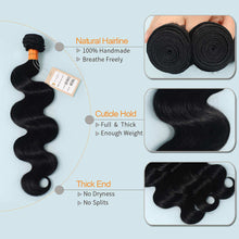 Load image into Gallery viewer, 9a Body Wave Hair 4 Bundles Double Machine Weft 100% Virgin Human Hair Weave