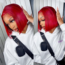 Load image into Gallery viewer, Brazilian Straight Short Bob Wig Red Human Hair