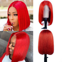 Load image into Gallery viewer, Brazilian Straight Short Bob Wig Red Human Hair
