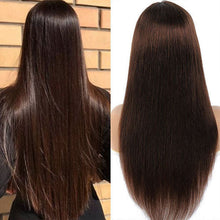 Load image into Gallery viewer, Dark Brown Human Hair Wigs Lace Front Wigs Brazilian Straight Wi