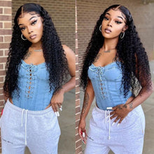 Load image into Gallery viewer, Deep Wave Human Hair Wig 13x4 Lace Frontal Wig Pre Plucked Curly Wig