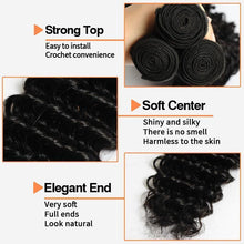 Load image into Gallery viewer, NY Virgin Hair 10a deep wave human hair 3 Bundles+4x4 Lace Closure