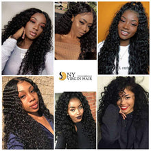 Load image into Gallery viewer, NY Virgin Hair 10a deep wave human hair 4 Bundles+13x4 Lace Frontal