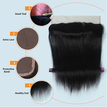 Load image into Gallery viewer, NY Virgin Hair 9a Straight Hair 13x4 Lace Frontal with 4 Bundles