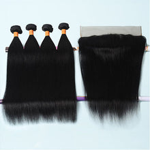 Load image into Gallery viewer, NY Virgin Hair 9a Straight Hair 13x4 Lace Frontal with 4 Bundles