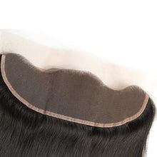 Load image into Gallery viewer, Brazilian Straight Hair Free/Middle Part HD Lace Frontal 13x4 Ear To Ear Lace Frontal Remy Human Hair Closure