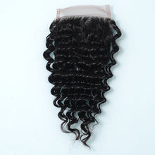 Load image into Gallery viewer, 9a NY Virgin Hair Deep Wave 4x4 Closure 130% Density 100% Human Hair Deep Curly Lace Closure Middle Part