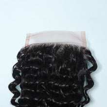 Load image into Gallery viewer, 9a NY Virgin Hair Deep Wave 4x4 Closure 130% Density 100% Human Hair Deep Curly Lace Closure Middle Part