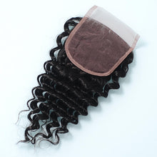 Load image into Gallery viewer, 9a NY Virgin Hair Deep Wave 4x4 Closure 130% Density 100% Human Hair Deep Curly Lace Closure Middle Part