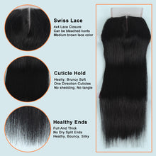 Load image into Gallery viewer, 9A Straight Brazilian Human Hair Extensions 3 Bundles With Closure 10-28 Inches