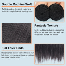 Load image into Gallery viewer, 9A Straight Brazilian Human Hair Extensions 3 Bundles With Closure 10-28 Inches