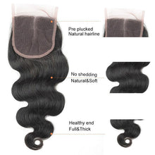 Load image into Gallery viewer, NY Virgin Hair 8a body wave human hair 4 Bundles+4x4 Lace Closure
