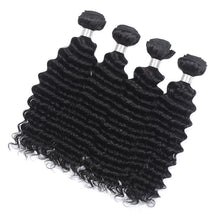 Load image into Gallery viewer, NY Virgin Hair 8a Deep Wave Human Hair 4 Bundles With 4x4 Closure