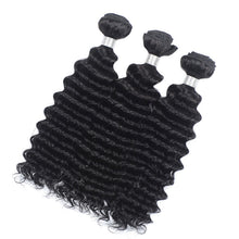Load image into Gallery viewer, NY Virgin Hair 8a Deep Wave Human Hair 3 Bundles With 4x4 Closure