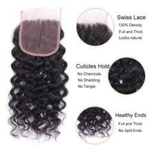 Load image into Gallery viewer, NY Virgin Hair 8a water wave human hair 4 Bundles+4x4 Lace Closure