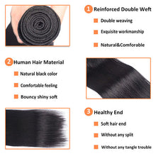 Load image into Gallery viewer, 8A Straight Human Hair 3 Bundles Deal Hair Extensions