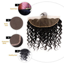 Load image into Gallery viewer, NY Virgin Hair 8a Water Wave 3 bundles with 13x4 Lace Frontal Human Hair