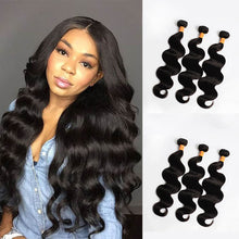 Load image into Gallery viewer, NY Virgin Remy Hair 10a Body Wave Bundles Human Hair Weave Bundles Natural color Bundles Human Hair Extension virgin Hair 10-26Inch
