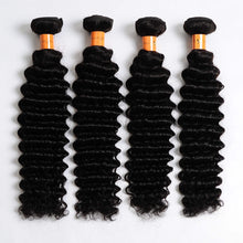 Load image into Gallery viewer, 10a Deep Wave Brazilian Virgin Human Hair Extension 4pcs Lot 10"- 28" Natural Color 100% Human Hair Weave Bundles
