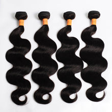 Load image into Gallery viewer, 10a Hair Body Wave Human Hair Weave Bundles 4pc Virgin Hair Bundles Natural Black Hair Extensions
