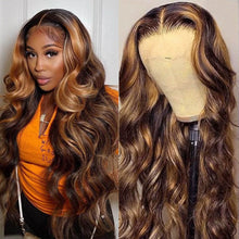 Load image into Gallery viewer, Ombre Body Wave Lace Front Wig HD Highlight Wig Human Hair Brazilian Glueless Wig

