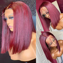 Load image into Gallery viewer, 99J Lace Front Wig Brazilian Bob Human Hair Wig
