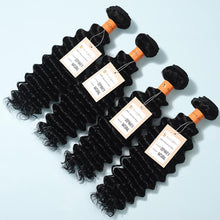 Load image into Gallery viewer, 9a Deep Wave 4 Bundles 100% Human Hair Extensions Virgin Hair Bundles 10-28 inch Natural Black
