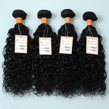 Load image into Gallery viewer, NY Virgin Hair 9a 4 Bundles Water Wave With 13x4 Lace Closure Unprocessed Human Hair Extensions Natural Black Color
