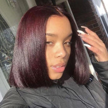 Load image into Gallery viewer, Brazilian Burgundy Bob Straight Human Hair Wigs For Women
