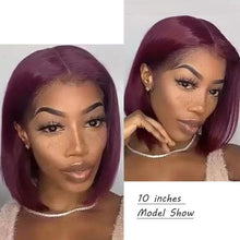 Load image into Gallery viewer, Brazilian Burgundy Bob Straight Human Hair Wigs For Women
