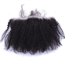 Load image into Gallery viewer, 13x4 Part Lace Frontal Closure Pre Plucked With Baby Hair Brazilian Afro Kinky Curly Lace Closure Natural Color Remy
