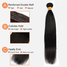 Load image into Gallery viewer, NY Virgin Hair 10a Straight human hair 4 Bundles+4x4 Lace Closure
