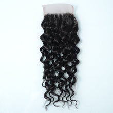 Load image into Gallery viewer, NY Virgin Hair 9a 4x4 Lace Closure Brazilian Human Hair Closure Water Wave Natural Color 10-20 Inch Lace Frontal Closure
