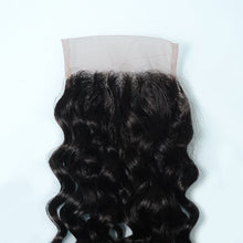 Load image into Gallery viewer, NY Virgin Hair 9a 4x4 Lace Closure Brazilian Human Hair Closure Water Wave Natural Color 10-20 Inch Lace Frontal Closure
