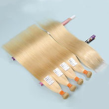 Load image into Gallery viewer, NY Virgin Hair 613 Straight human hair 4 Bundles+4x4 Lace Closure
