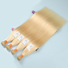 Load image into Gallery viewer, NY Virgin Hair 613 Straight human hair 4 Bundles+4x4 Lace Closure
