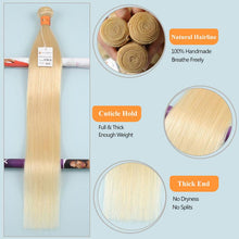 Load image into Gallery viewer, NY Virgin Hair 613 Straight human hair 4 bundles
