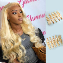 Load image into Gallery viewer, NY Virgin Hair 613 Body Wave human hair 4 Bundles+4x4 Lace Closure
