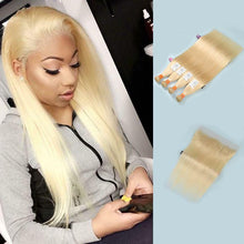 Load image into Gallery viewer, NY Virgin Hair 613 Straight human hair 4 Bundles+13x4 Lace Frontal
