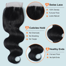 Load image into Gallery viewer, NY Virgin Hair 9a body wave human hair 4 Bundles+4x4 Lace Closure
